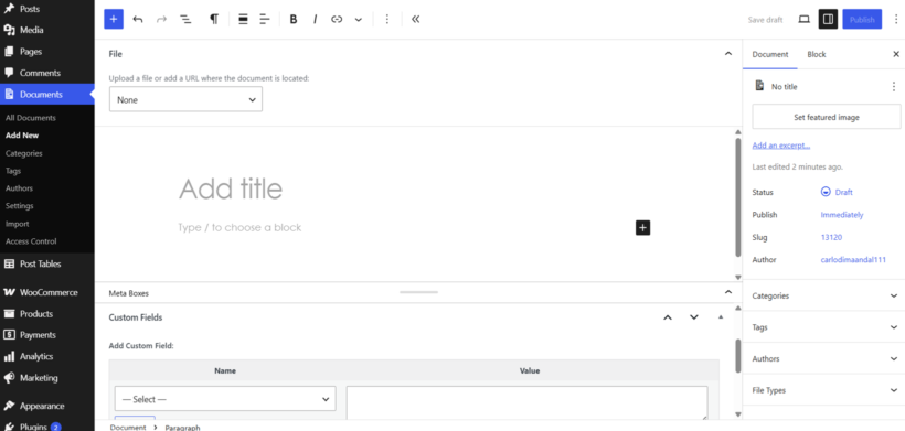Custom fields
