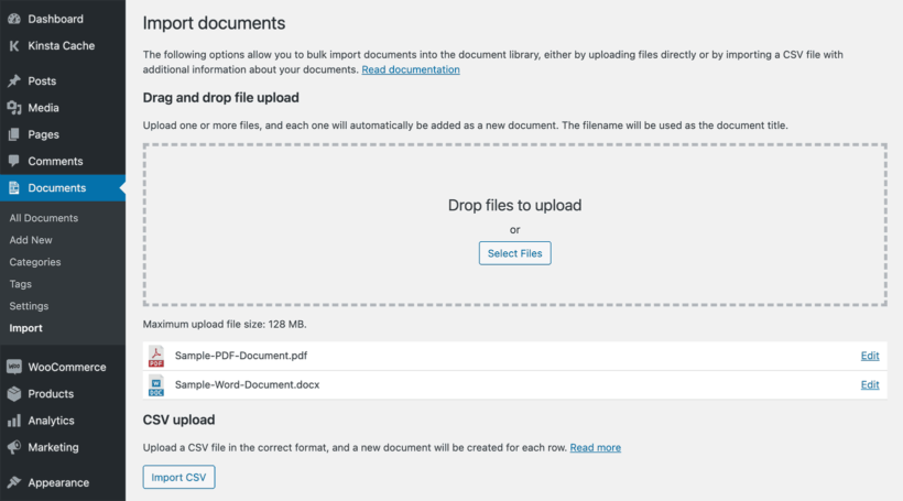 Drag and Drop Document Library