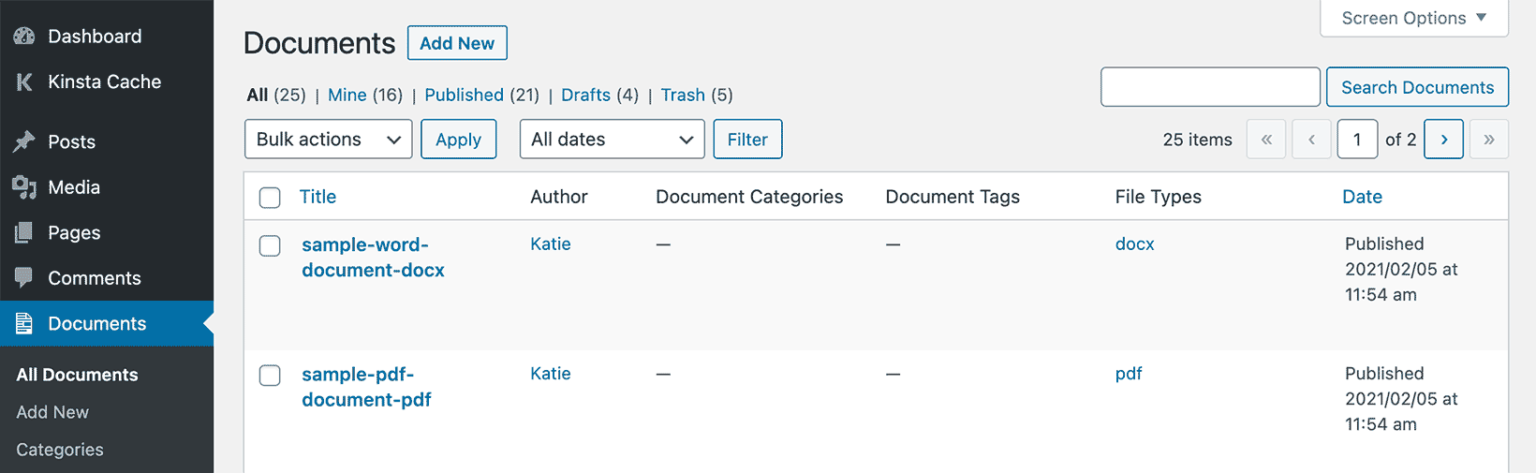 3. Adding and importing documents