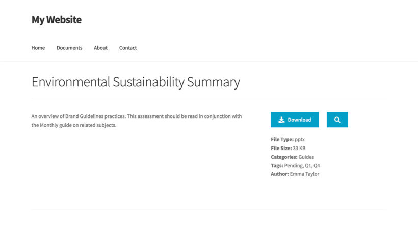 Understanding the Single Document Page in Document Library Pro
