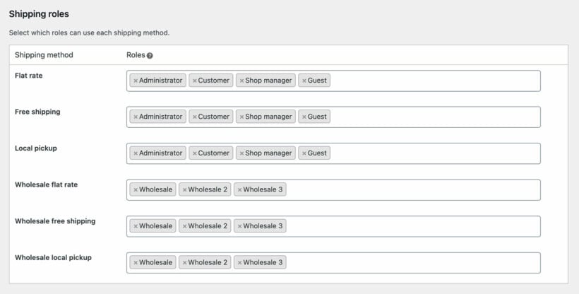 Wholesale shipping options