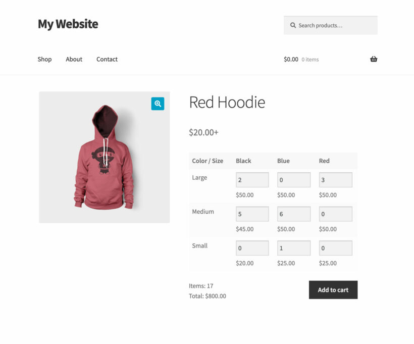 WooCommerce Variation Prices Bulk Variations