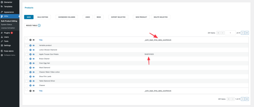 YITH Bulk Editing plugin WooCommerce
