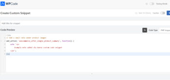 select code snippet type