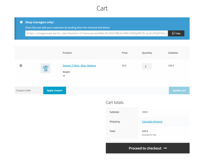 Shareable cart links with preconfigured product options add-ons