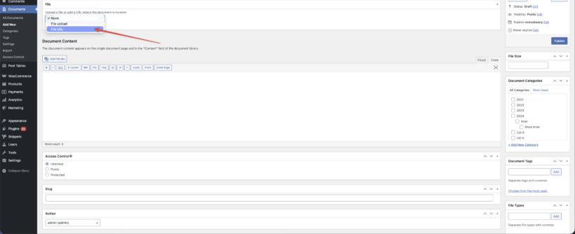 Document-library-pro-settings