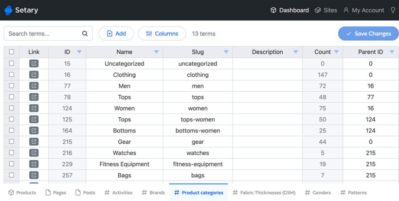 Bulk edit WordPress category tag or taxonomy