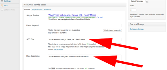wordpress title description