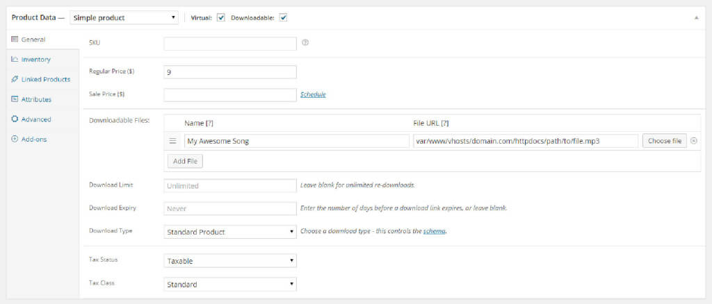 Virtual Downloadable WooCommerce Products