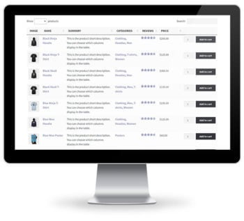 WooCommerce Table View