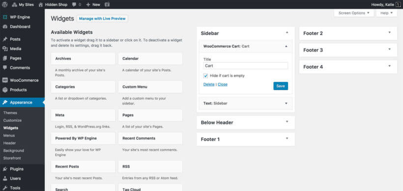 Hidden WooCommerce store plugin widget