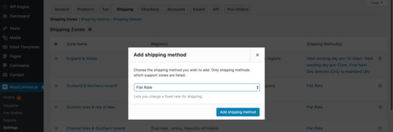 WooCommerce Add Shipping Method