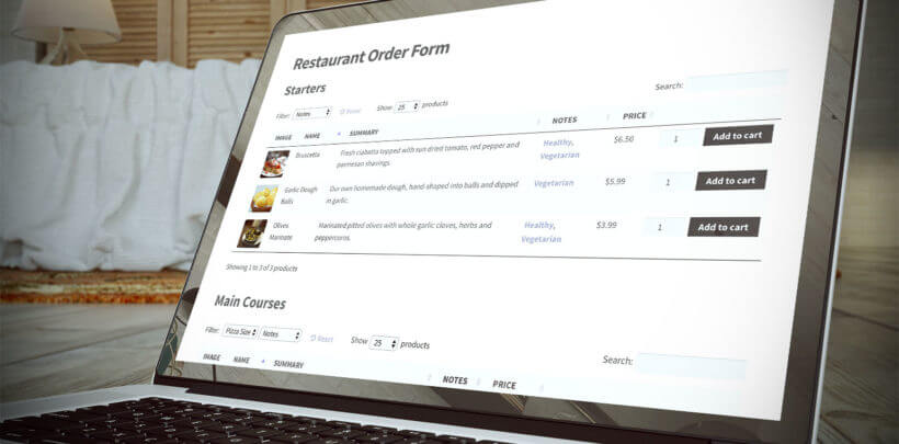 WooCommerce POS food order form