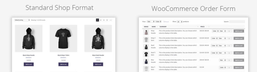 WooCommerce order form layout