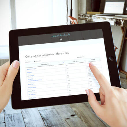 WordPress table directory of airlines