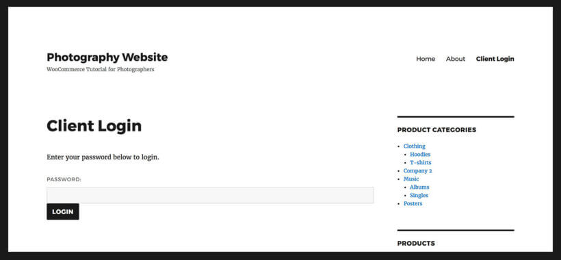 WordPress Photographer Client Login Plugin