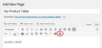 Product Table Toolbar Button Icon