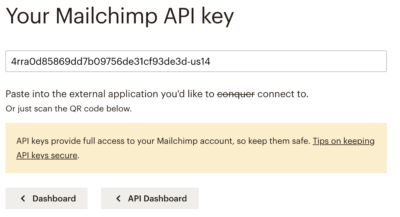 MailChimp API key