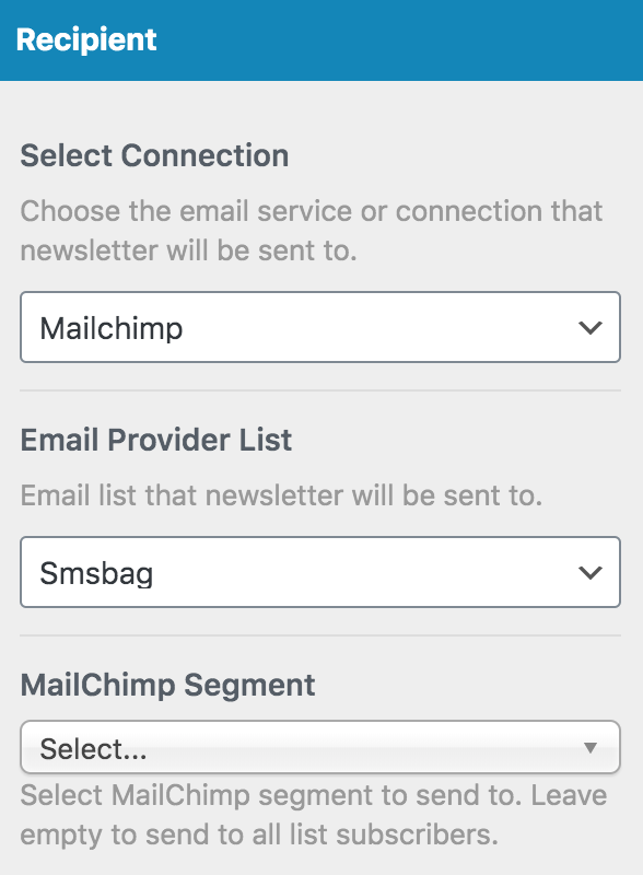 MailOptin select recipient