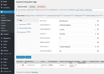 WooCommerce dynamic pricing plugin product table