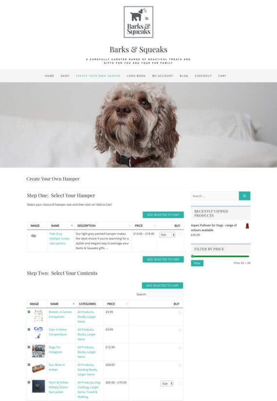 Build your own hamper website WooCommerce