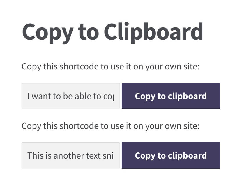 An easy plugin to copy to clipboard in WordPress websites
