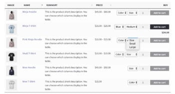 WooCommerce product variations dropdown plugin