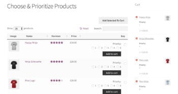 WooCommerce set priorities radio buttons