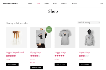 Default layout without WooCommerce grid