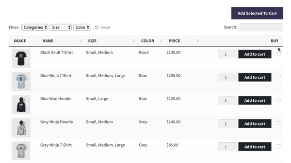 WooCommerce multiple add to cart checkboxes