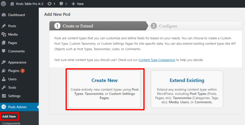 how to create a new custom post type