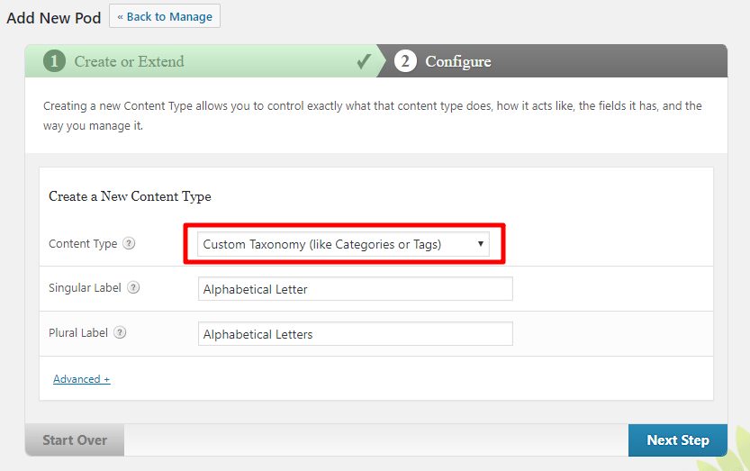 how to create a custom taxonomy