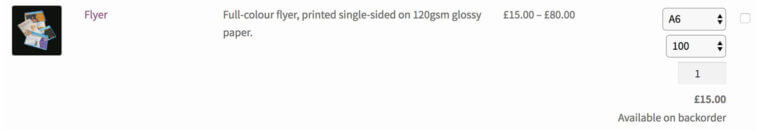 WooCommerce backorder variation