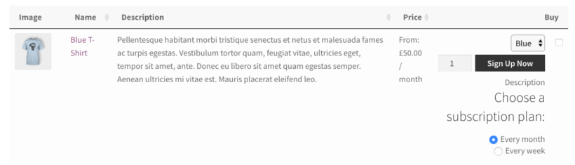 WooCommerce variable subscription