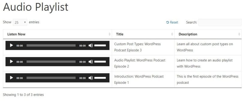 wordpress audio playlist plugin example