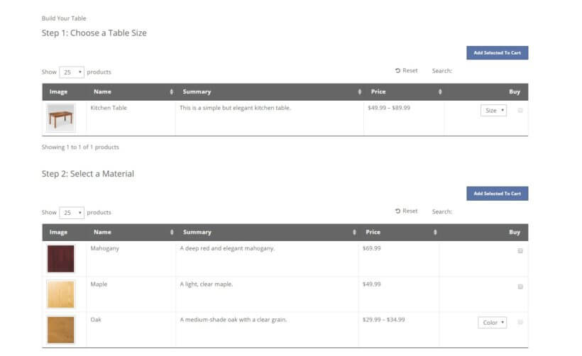 An organized table to sell furniture online.