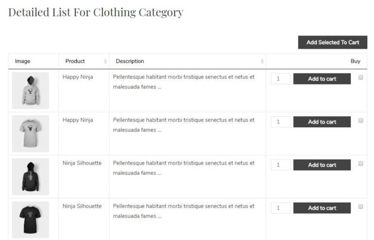 full woocommerce list products functionality