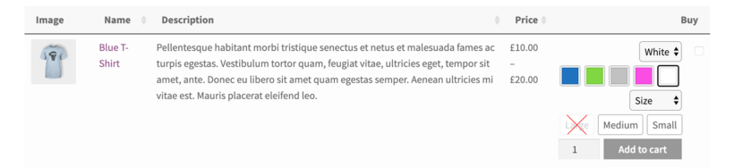 WooCommerce color picker variations