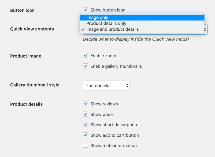 WooCommerce Quick View Pro content