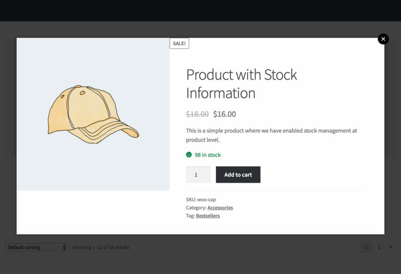 WooCommerce Quick View Information popup