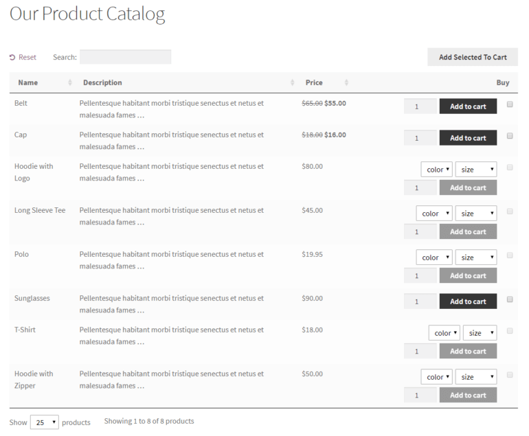 WordPress Product Catalog With or Without a Shopping Cart