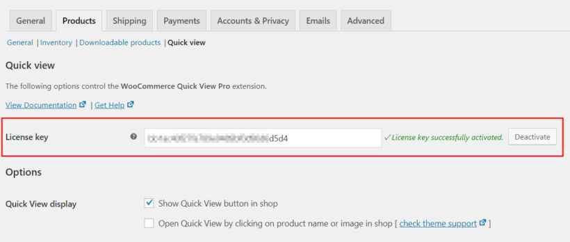 WooCommerce Quick View Pro license key