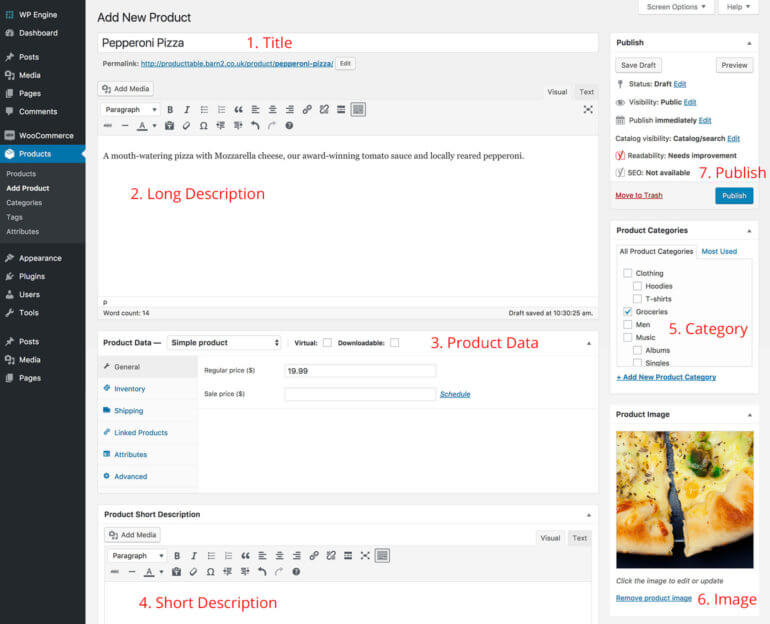 Add restaurant menu items as WooCommerce products