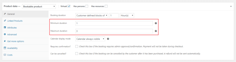 Customer defined blocks of option