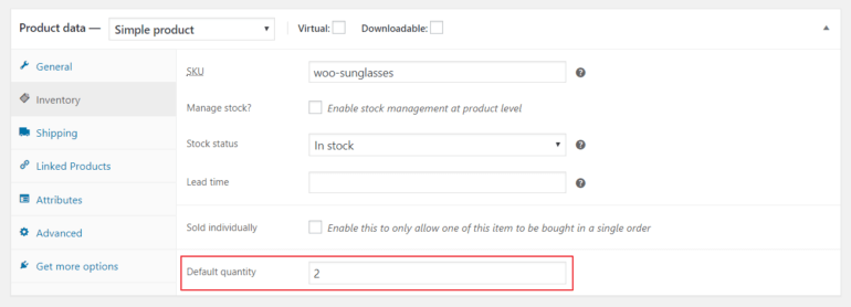 Setting individual product quantities