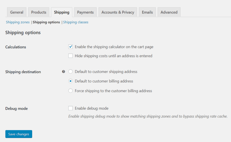 Configure front-end shipping options