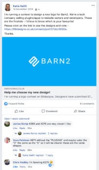 Facebook feedback on new logo