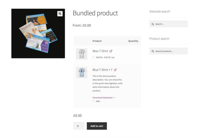 WooCommerce product bundles with default quantity