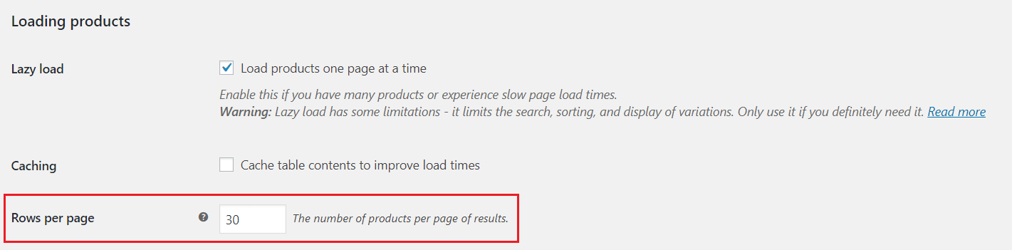 woocommerce how many products per page