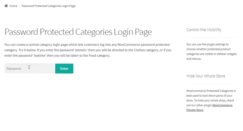 WooCommerce Protected Categories to disable WooCommerce demo